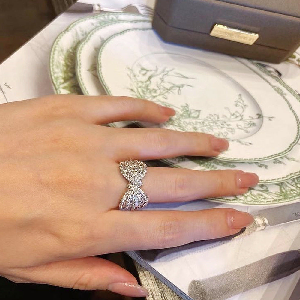 Womens Fashion Trend Minimalist Style Ring Copper Color Platinum Sizes 6 7 8 9 Packing List Ring Type Style 67