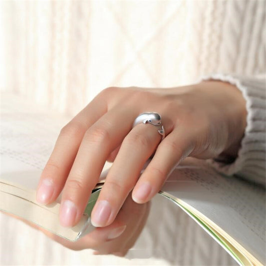 Copper Whale Ring Zodiac Jewelry With Blue Eye Diamond Accent Electroplated Cute Animal Ring Fashion Ring Trend