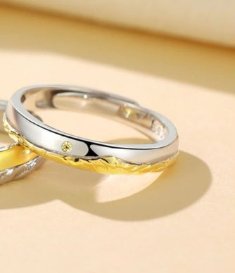 Couple Rings Adjustable Copper Rings Men Women Electroplated Matching Rings His And Hers Fashion Jewelry Sunset