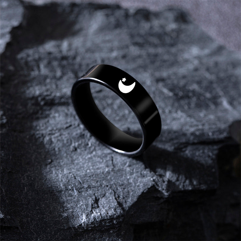Couple Rings Set Stainless Steel Sun And Moon Eco Gift