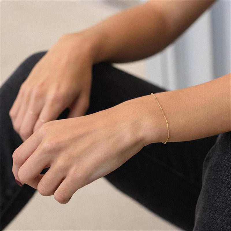 Unisex Geometric Bracelet Electroplated Gold And White Finish Alloy With Extension Chain Fashion Jewelry Gifts