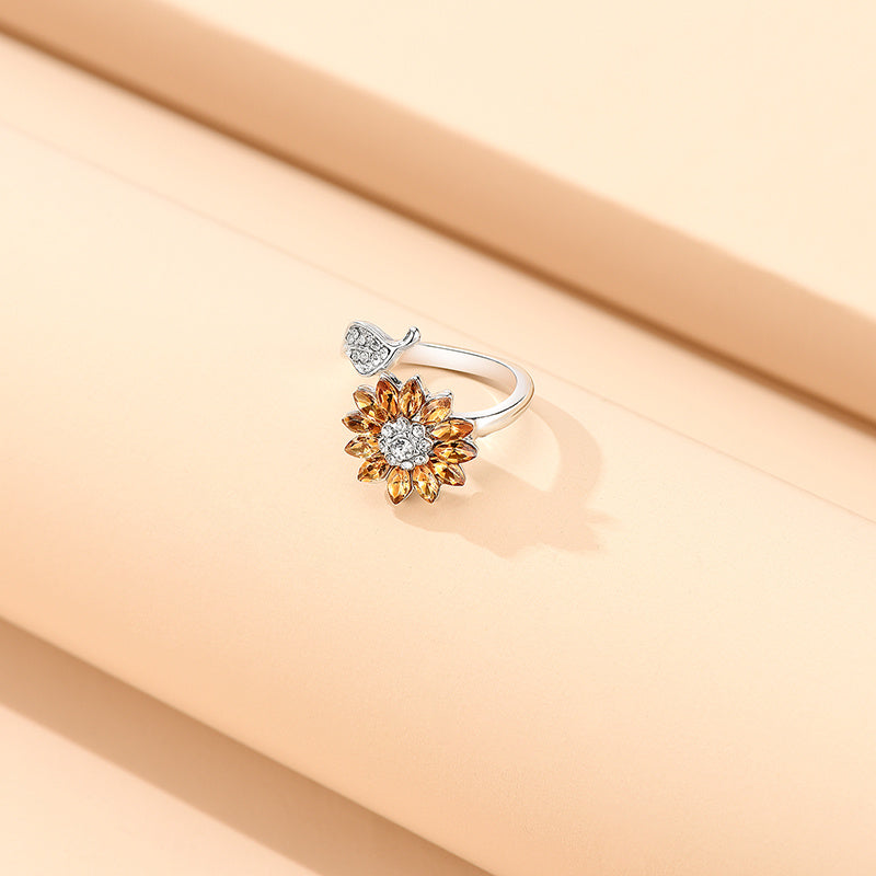 Crystal Geometric Ring For Women Gold Alloy Jewelry Elegant Everyday And Special Occasion Sparkle Everyday Gem