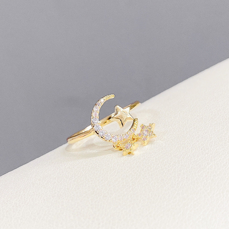 Copper Ring Women Korean Style Flower Design Electroplated Temperament Index Finger Ring Fashion Jewelry Style