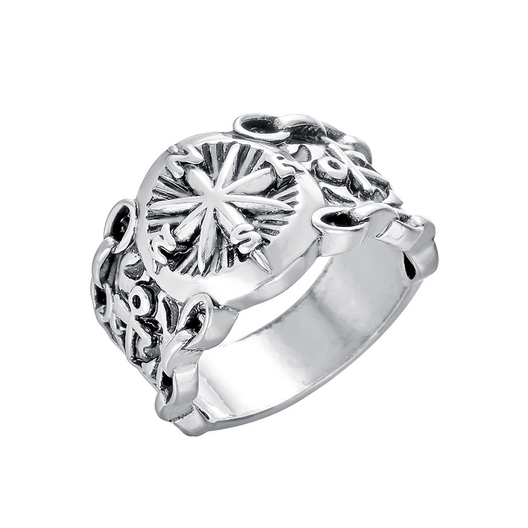 Geometric Triangle Ring For Women Lightweight Alloy Jewelry Silver Tone Unique Design Size Nine For Daily Wear