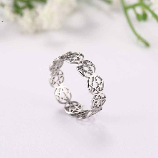 Stainless Steel Five Pointed Star Ring For Men And Women Fashion Jewelry Colour Star Design Unisex Rings Style