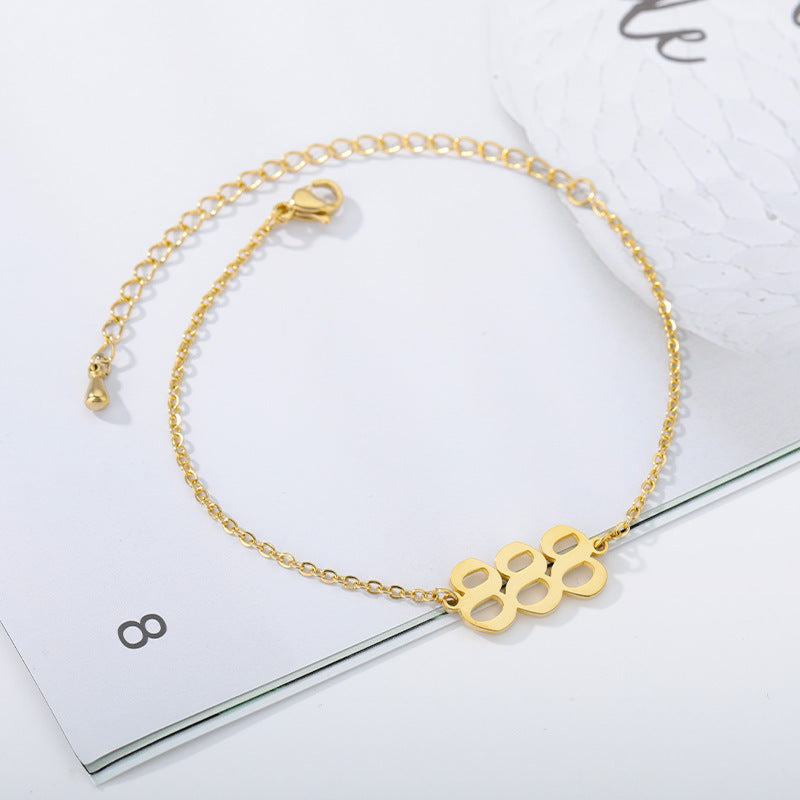 Angel Number Bracelet Stainless Steel Digital Number Jewelry Amulet Gift Gold Tone Fashion Gift For Daily Wear