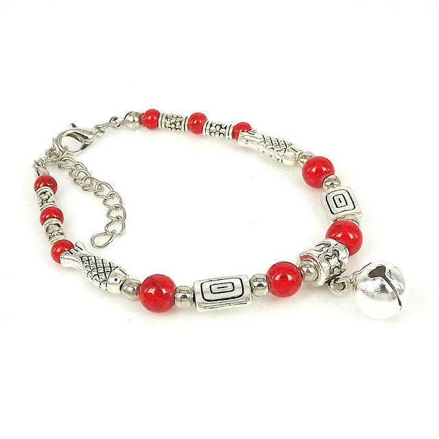 Unisex Bracelet With Tibetan Silver Beads Bohemian Ethnic Fashion Jewelry Travel Accessory And Trade Show Gift