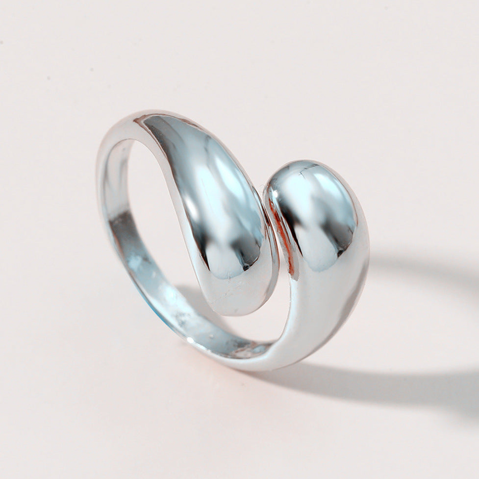 Womens Adjustable Cross Ring Geometric Round Design Ring Korean Fashion Gold Tone Silver Tone Ring Jewelry Gift