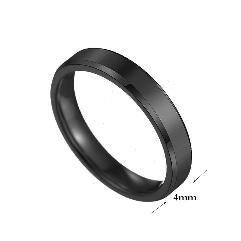Unisex Stainless Steel Ring Beveled Edge Smooth Band Geometric Design Fashion Jewelry Everyday Sizes 5 To 11