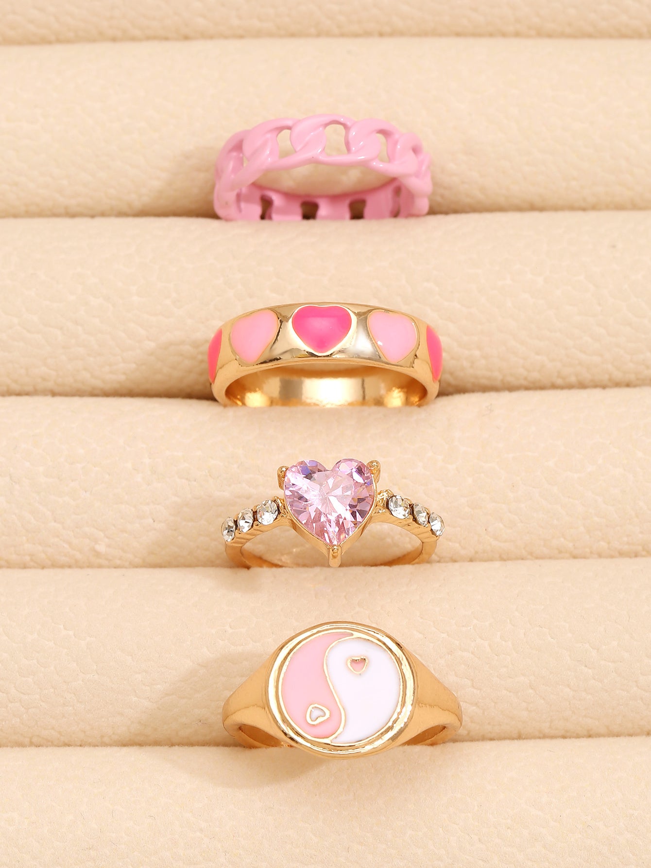 Womens Fashion Ring Set Irregular Zinc Alloy Electroplated Rings Trendy Stylish Rings For Women Wild Ring Ring