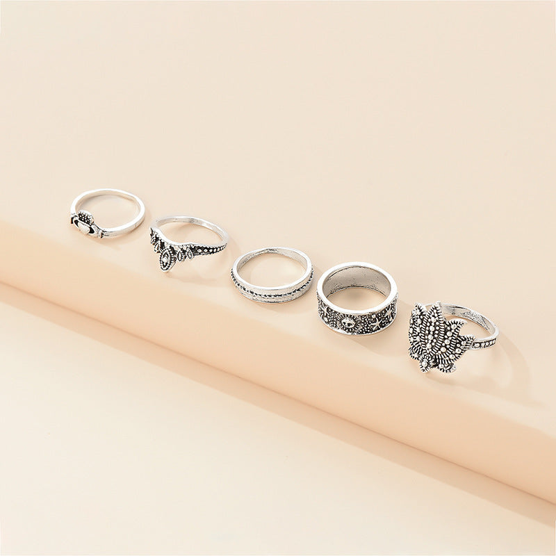 Womens Geometric Ring Set Retro Alloy Rings Punk Vintage Knuckle Ring Set Fashion Jewelry Gift Idea Styles Included