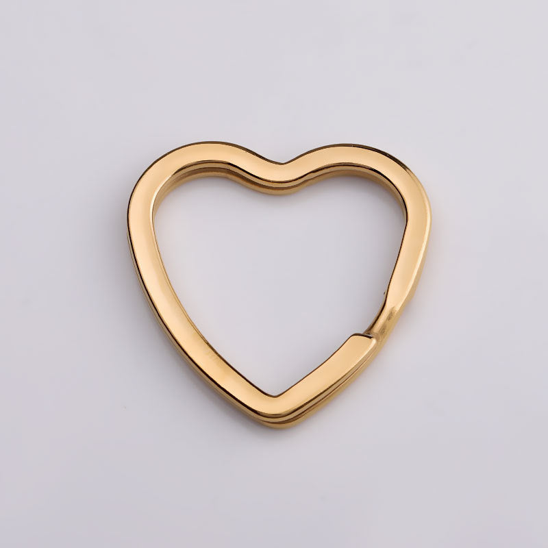 Stainless Steel Peach Heart Keychain Couple Pendant Customizable Keyring Travel Souvenir Steel Color Gold Rose