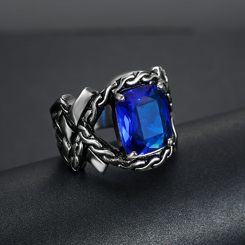 Stainless Steel Personalized Ring With Gem Twist Simple And Stylish Band Ring For Women And Girls Jewelry Gift