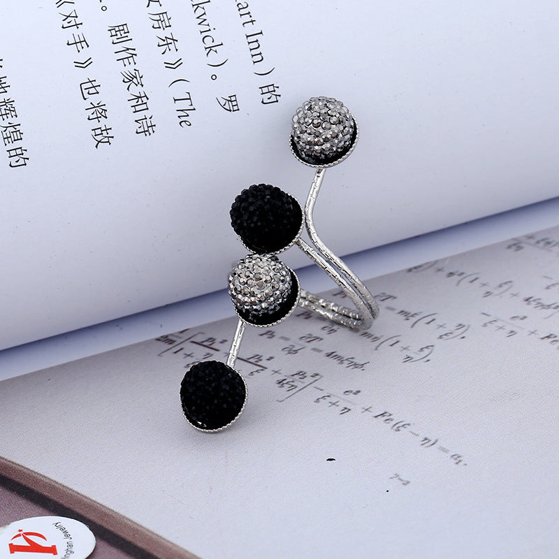 Resin Diamond Alloy Finger Ring Geometric Design Statement Jewelry Gold And Silver Finish Elegant Everyday Use