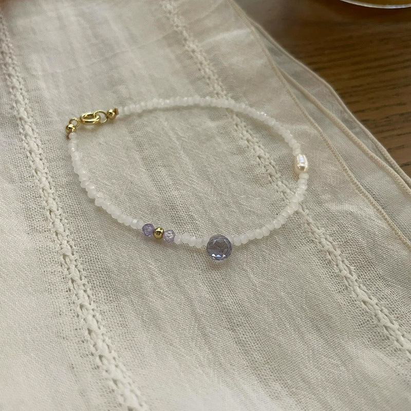 Women Electroplated Bracelet With Artificial Crystal Chic Design Fashionable Bangle Jewelry For Women And Girls