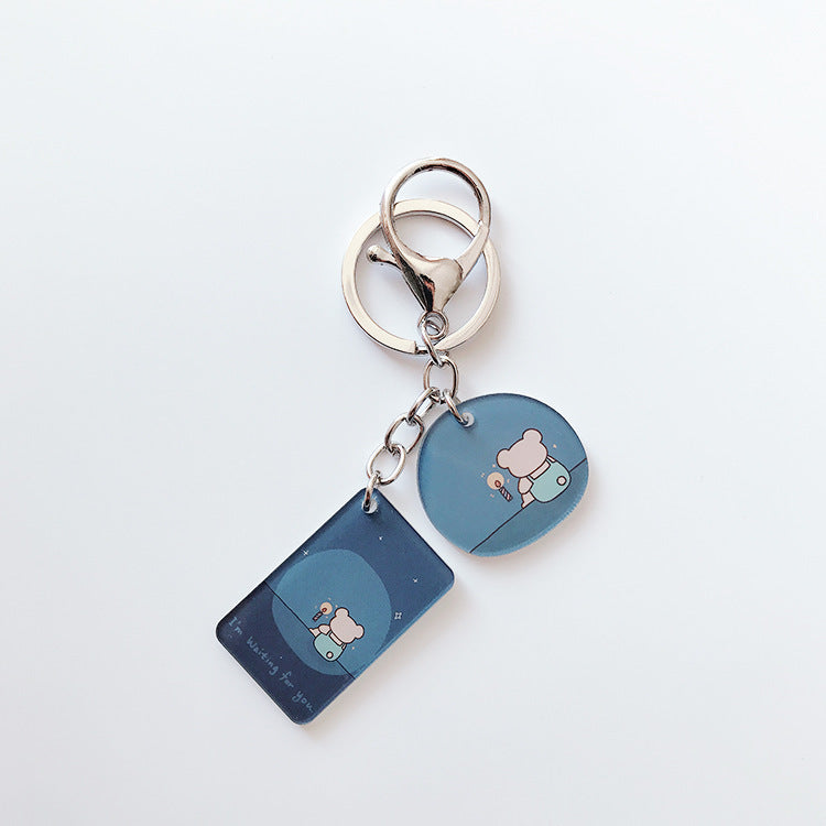 Earphone Protective Sleeve With Hanging Chain And Keychain Bear Dog Bunny Design Film Deluxe Style Fresh Style
