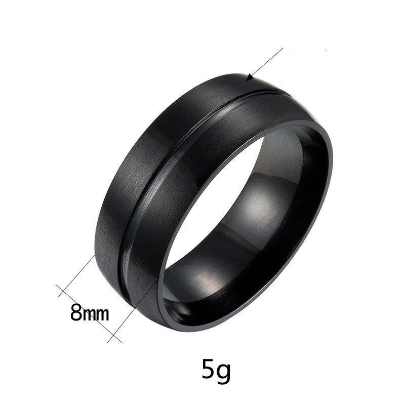 Geometric Black Stainless Steel Ring Unisex Durable Everyday Jewelry Fashionable Ring 6 7 8 9 10 11 12 13 Size