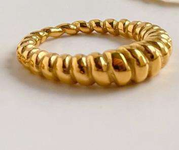 Trendy Knotted Twisted Net Red Index Ring Titanium Steel Ring Not Inlaid Croissant Twist Size 6 7 8 Twist Ring