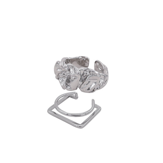 Unisex Foldable Metal Geometric Geometric Design Gold Plated Metal Alloy Finger Alloy Silver Fold Gift Perfect