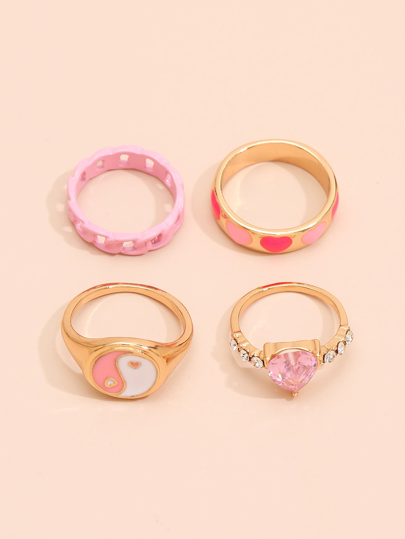 Womens Fashion Ring Set Irregular Zinc Alloy Electroplated Rings Trendy Stylish Rings For Women Wild Ring Ring