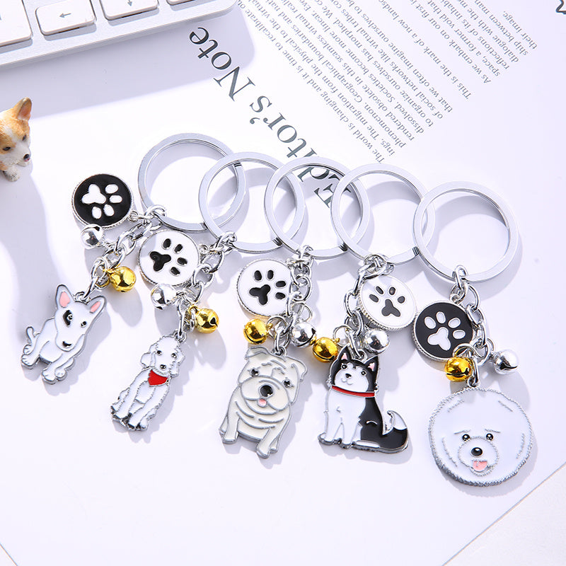 Dog Keyring Metal Pendant Pet Lovers Keyring Decoration Dog Charm For Keys Backpacks Purse Gift Animal Keyring