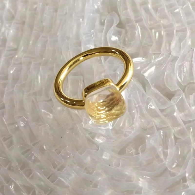 Geometric Cube Rings For Women And Men Irregular Sugar Cube Design Copper Zircon Inlaid Unisex Fashion Jewelry