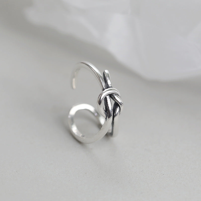 Sterling Silver Knotted Ring Vintage Style For Festivals Special Occasions Gift Giving Custom Made Hollow Ring
