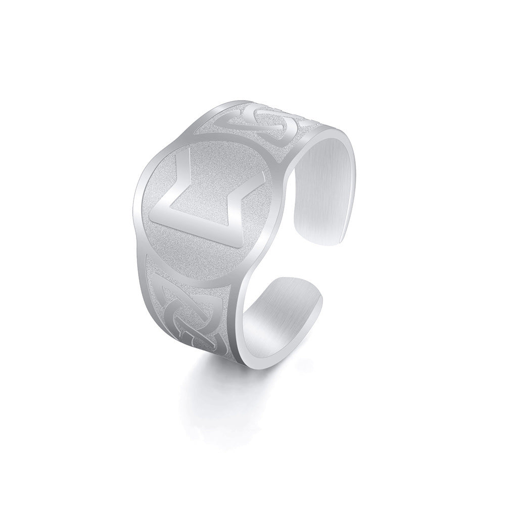 Stainless Steel Geometric Ring Adjustable Open End Index Finger Electroplated Durable Modern Fashion Jewellery