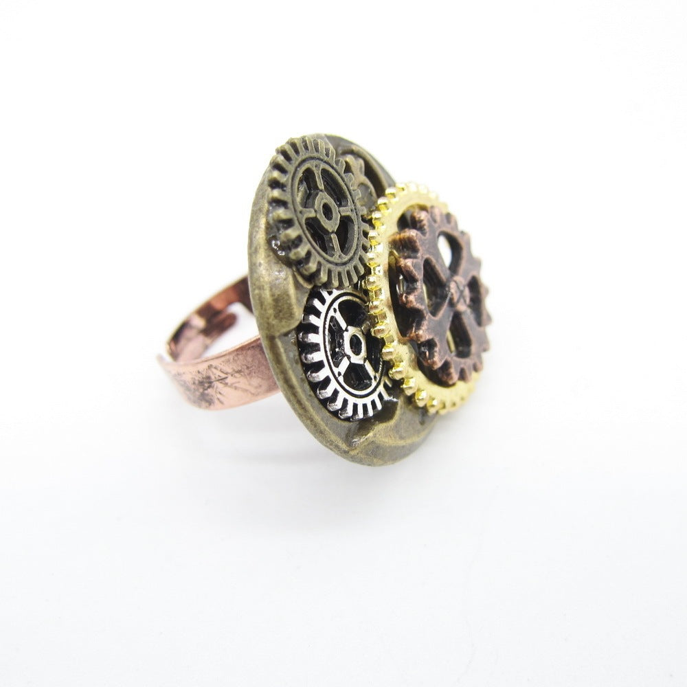 Womens Vintage Geometric Alloy Ring Steampunk Jewelry