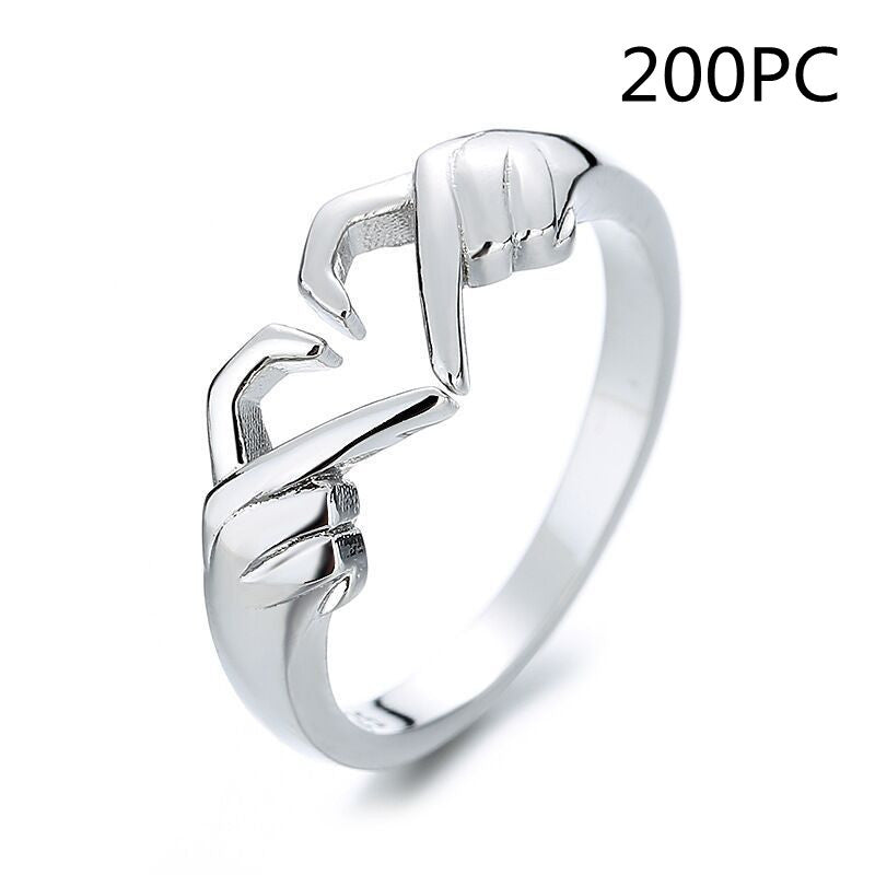 Womens Copper Heart Ring Adjustable Open Design Electroplated Silver Or Gold Fashion Jewelry Simple Thin Band Accessory