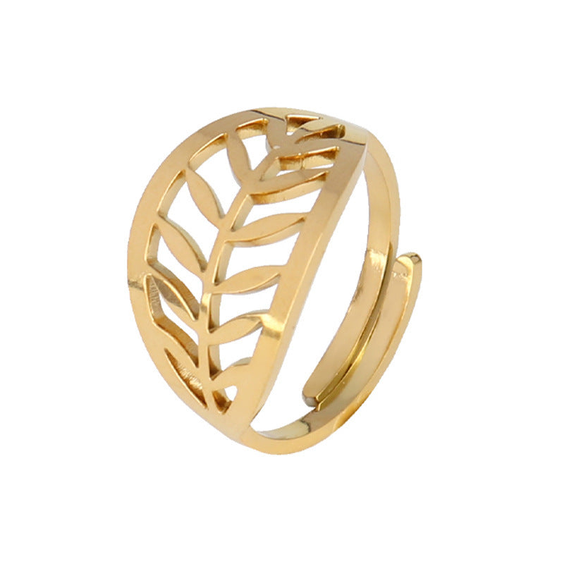 Stainless Steel Geometric Ring Natural Style Women Gold Silver Trendy Fashion Hip Hop Minimal Jewelry Timeless