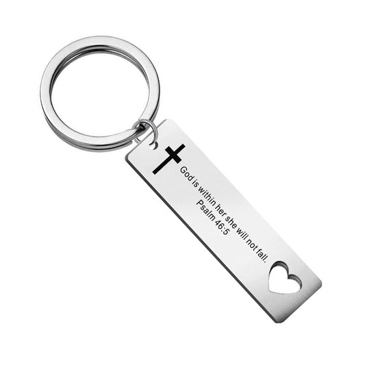 Heart Shaped Keychains Stainless Steel Key Ring Durable Metal Holder With 25mm Ring And 5x12mm Strips For Keys