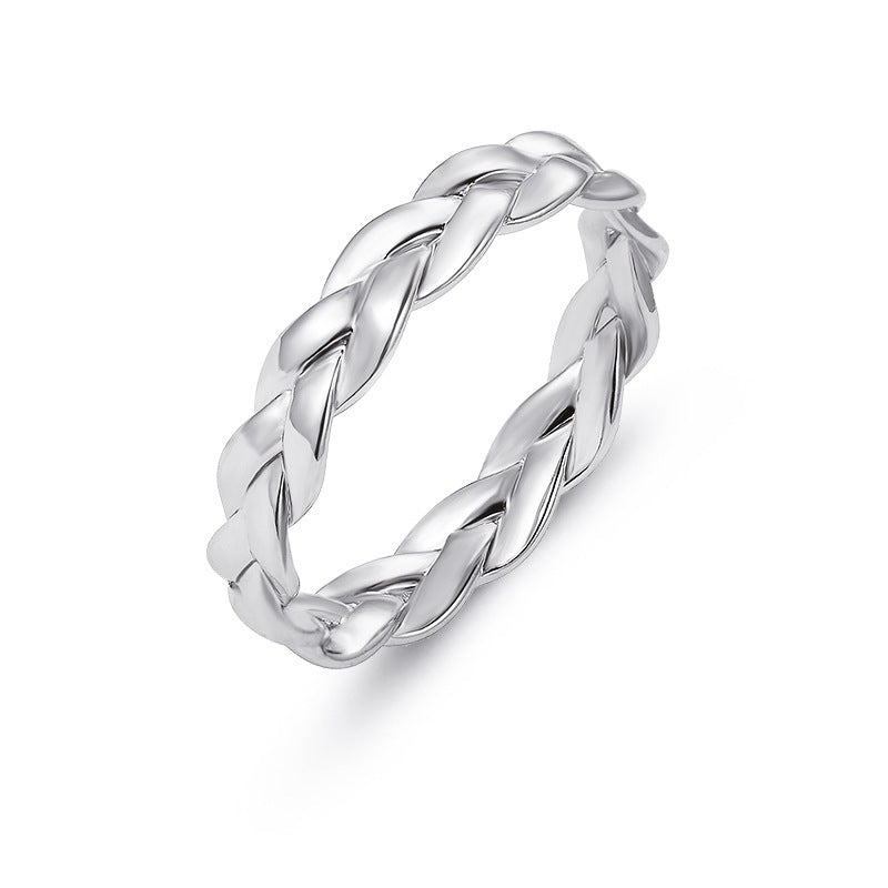 Unisex Twist Ring Simple Geometric Design Fashionable Look Electroplated Alloy Metal Rings Individually Packed