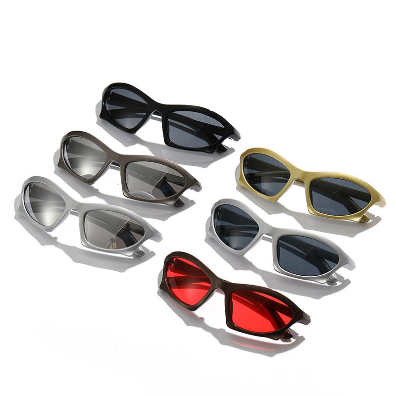 Geometric Sunglasses With UV400 Protection Trendy Full Mirror Sun Protection For Driving Travel Sports Outdoor