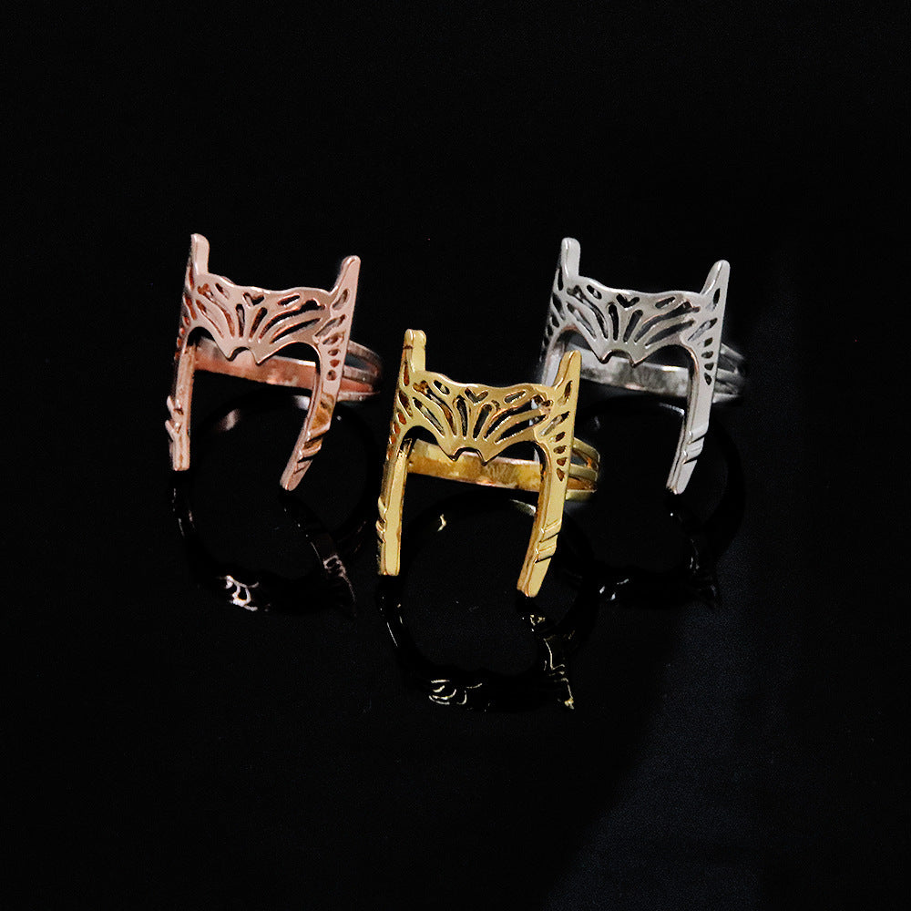 Unisex Adjustable Alloy Geometric Ring Electroplated Impression Fashion Ring for Women and Men Elegant Fashion