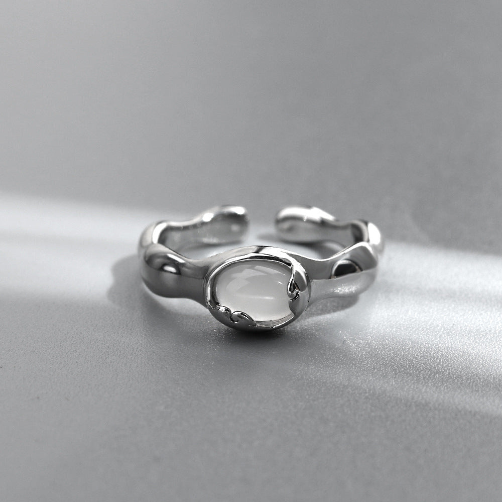 Womens Irregular Agate Ringlet Adjustable Crown Shape Gold Plated Copper Fashion Jewelry Korean Design Elegant