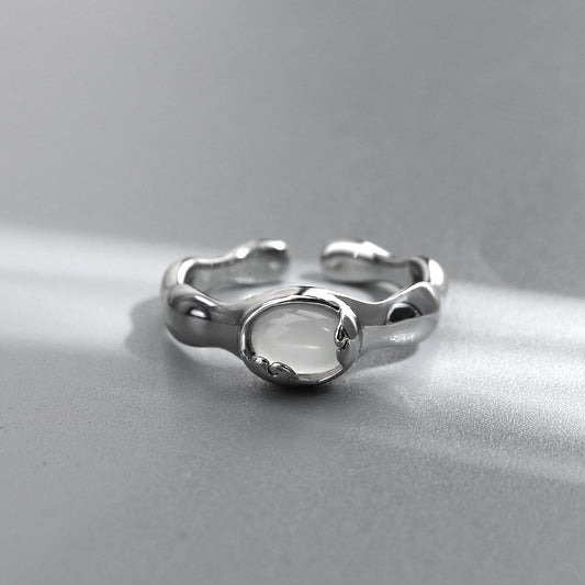 Womens Irregular Agate Ringlet Adjustable Crown Shape Gold Plated Copper Fashion Jewelry Korean Design Elegant