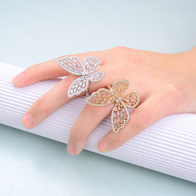 Bow Ring With Zircon Crystal For Women Alloy Jewelry Korean Style Elegant Fashion Ring Gift Ready PackagingPlus