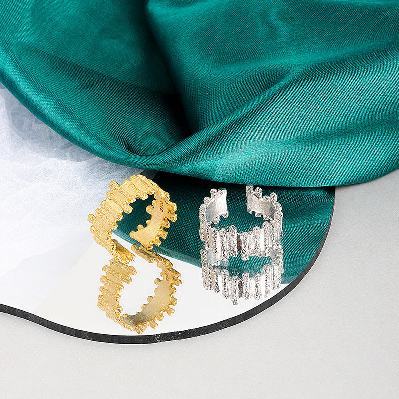 Womens Adjustable Copper Rings Geometric Irregular Design Platinum Electroplated Jewelry Adjustable Bands Rings