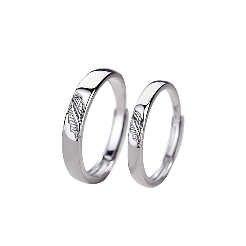 Couple Rings For Men And Women Matching Pair Leaves Design Sterling Silver Anniversary Jewelry New Design High