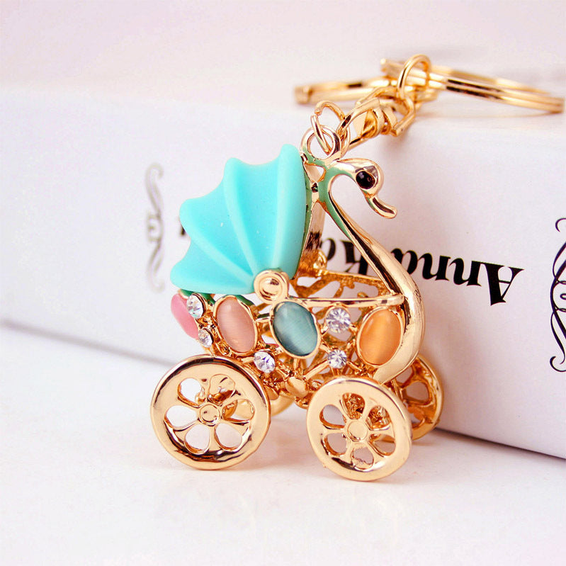 Unisex Baby Carriage Keychain Zinc Alloy Doll Key Ring Cute Decorative Gift For Keys Bags And More Great Value