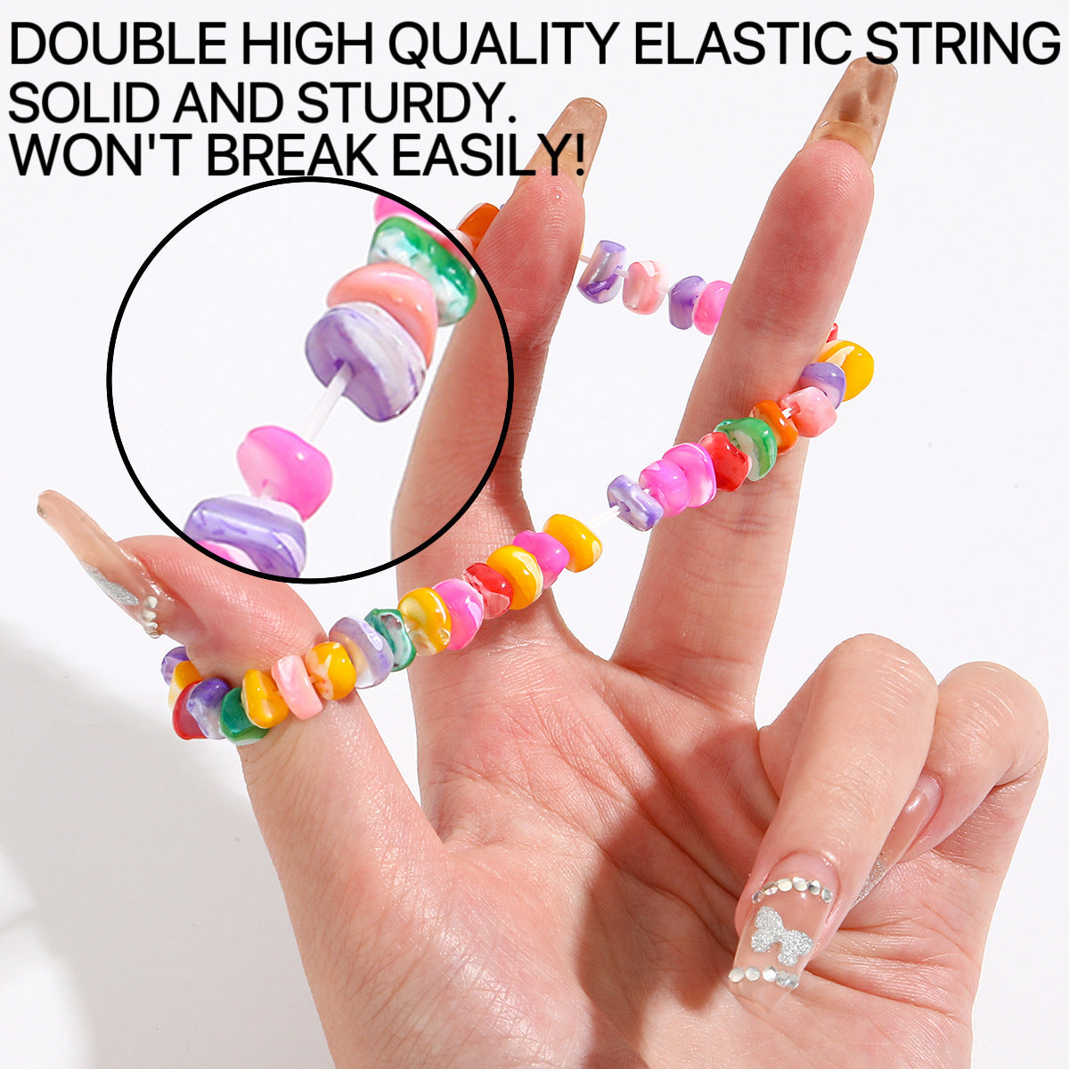 Womens Handmade Turquoise Stone Beaded Bracelet Elastic Boho Style With Colorful Crystal Beads For Everyday Wear