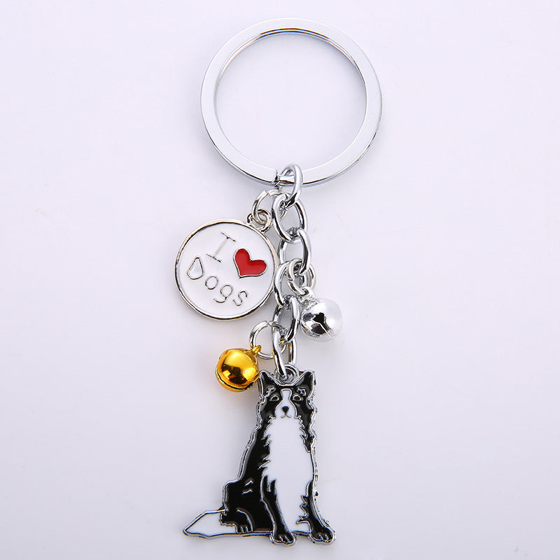 Dog Keyring Metal Pendant Pet Lovers Keyring Decoration Dog Charm For Keys Backpacks Purse Gift Animal Keyring