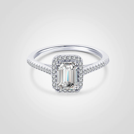 Silver Plated Womens Rectangular Ring With Gold Inlay Wedding And Anniversary Band Sizes 5 6 7 8 Elegant Gift For Her