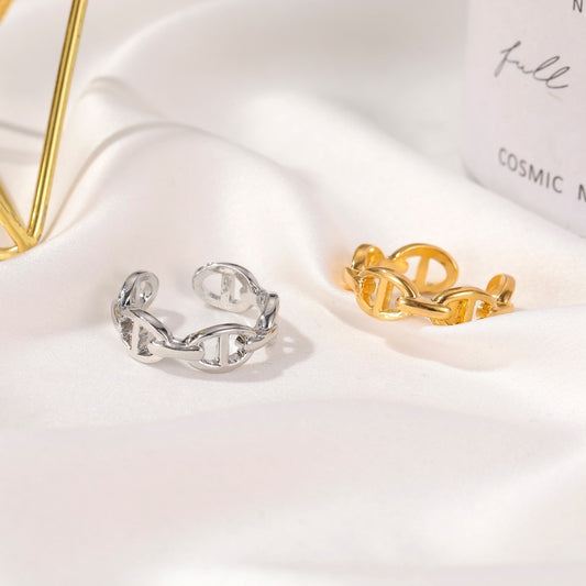 Alloy Lock Design Ring For Women Index Finger Fashion Jewelry Statement Trendy Ring Elegant Everyday Wear Chic