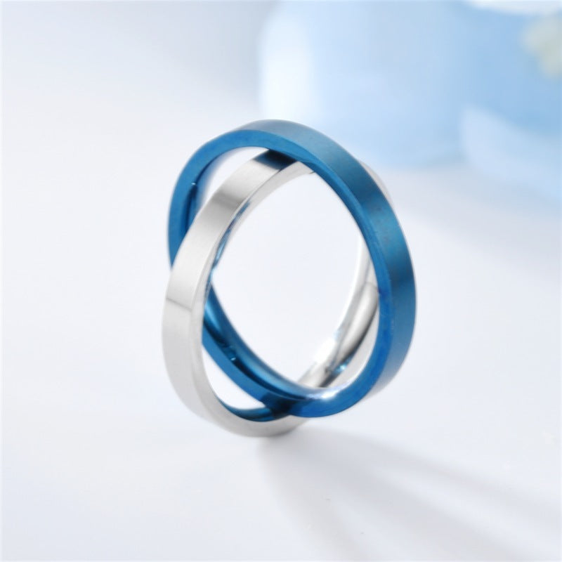 Stainless Steel Ring 6mm Wide Rotatable Band Korean Fashion