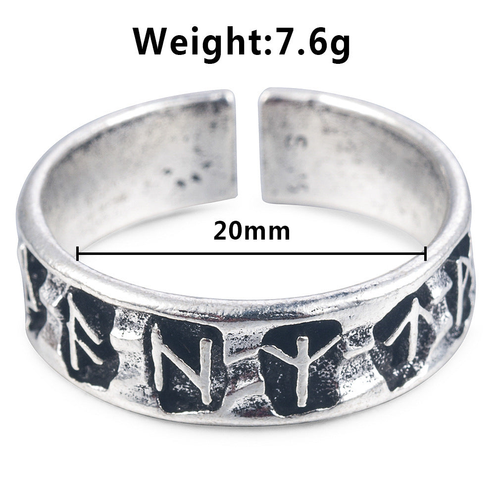 Unisex Geometric Ring Adjustable Opening Ancient Silver Finish Alloy Vintage Design For Everyday Wear Comfort Fit