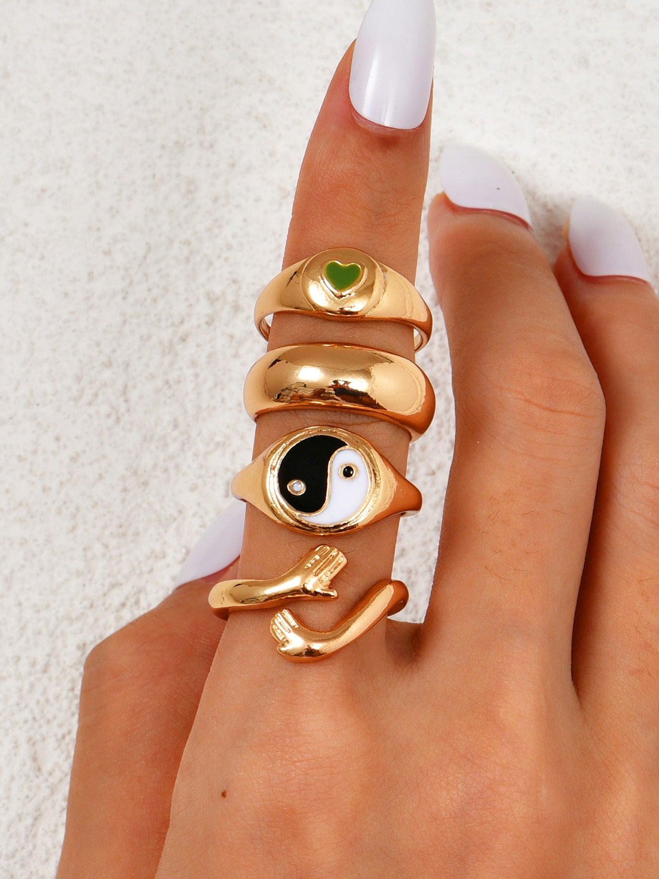 Women Rings Set Irregular Design Electroplated Zinc Alloy Rings For Women Simple Fashion Jewelry Pack Trendy Styles