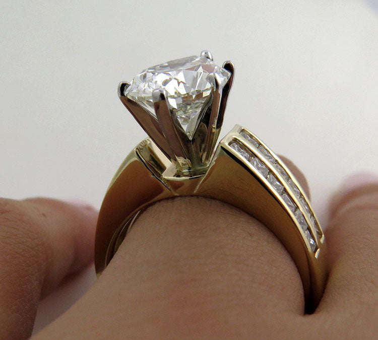 Womens Marquise Zircon Ring Geometric Fashion Copper Ring Electroplated Yellow Gold Tone Everyday Wear Essential