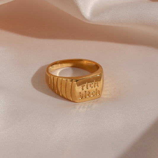 Womens Niche Design Light Luxury Ring Fashion Jewelry Stainless Steel Gold Ring For Women Elegant Ring Elegant